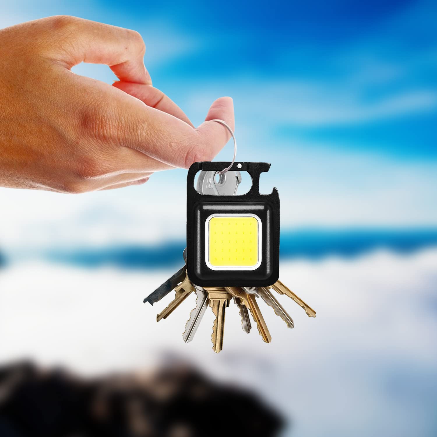 Rechargeable Keychain Mini Flashlight with 4 Light Modes,Ultralight Portable Pocket Light with Folding Bracket Bottle Opener and Magnet Base for Camping Walking Rechargeable Keychain Mini Flashlight with 4 Light Modes,Ultralight Portable Pocket Light with Folding Bracket Bottle Opener and Magnet Base for Camping Walking